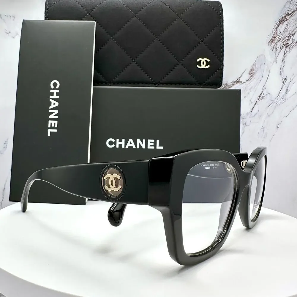 New CHANEL Eyeglasses 53mm Glasses Butterfly Gold CC Womens - Picture 2 of 16